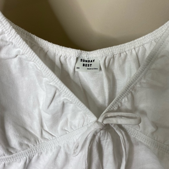 Aritzia Sunday Best White Cropped Blouse - Picture 3 of 6